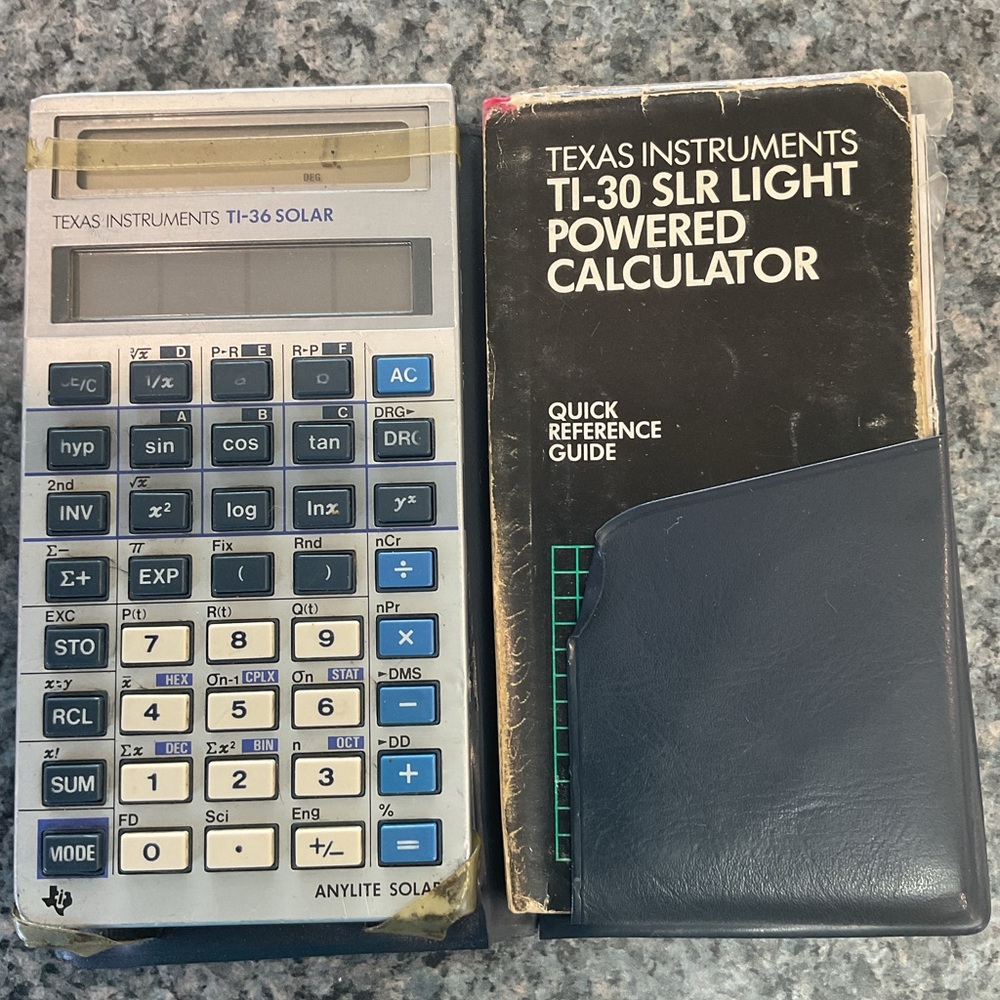 Texas Instruments solar calculator vintage 1982